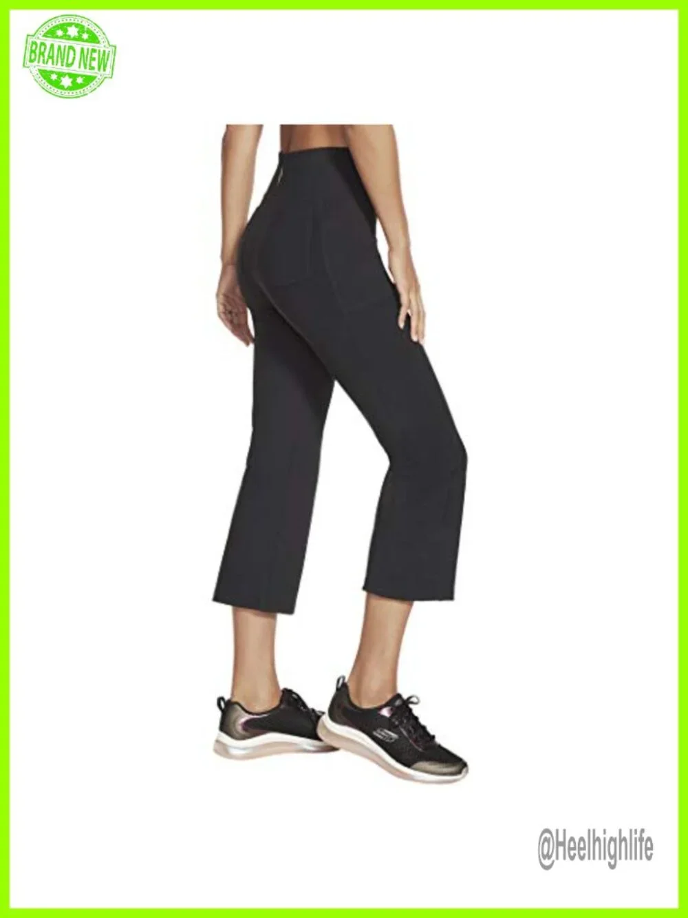 Skechers High Waisted Crop Track Pants, 4-Way Stretch, UPF 40+